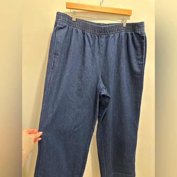 H&M denim pull on pants size XL. NWT 100% cotton wide leg - Picture 5 of 15